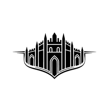 Gothic Cityscape Emblem, Vintage Silhouette vector