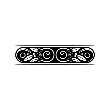 Elegant Victorian Holly Border, Detailed Ornamentation vector