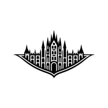 Gothic City Silhouette, Minimalist Emblem, Symbolic vector