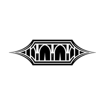 Geometric Deco Emblem, Minimalist, Black White vector