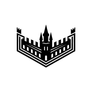 Geometric Fortress Emblem, Minimalist - Castle vector