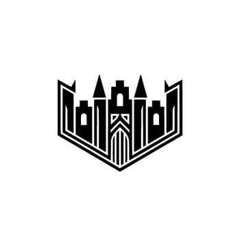 Geometric Fortress Emblem, Stark Minimalist vector