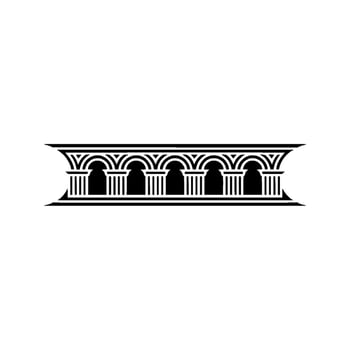 Architectural Emblem Classical Column Border, Minimalist vector