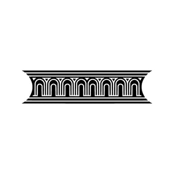Art Deco Architectural Ornament, Geometric Border, Retro vector