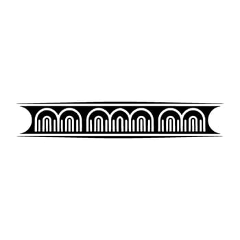 Stylized Art Deco Wave Border, Minimalist vector