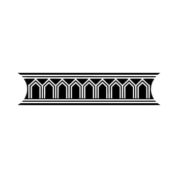 Geometric Arch Ornament, Vintage Style Border, Retro vector