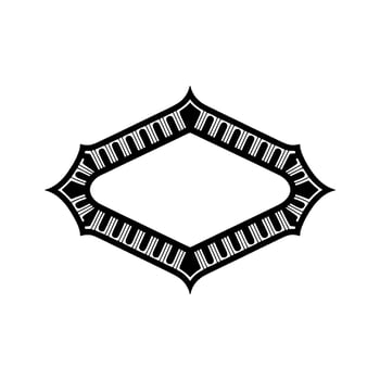 Geometric Deco Frame, Minimalist, Elegant Outline, Rhombus vector