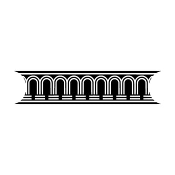 Art Deco Archway Border, Geometric , Elegant Ornamentation, Linear vector