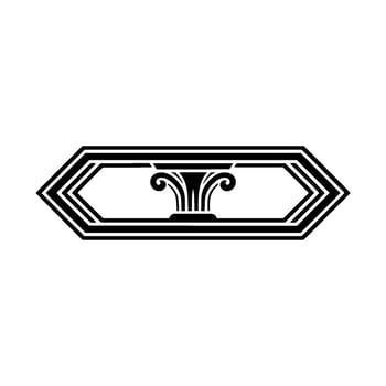 Geometric Ionic Column Ornament, Vintage vector