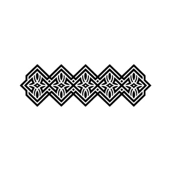 Geometric Zigzag Border, Intricate Black Pattern vector