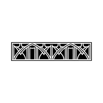 Geometric Gothic Arch Border, Elegant vector