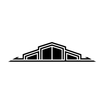 Geometric Warehouse Silhouette, Minimalist vector