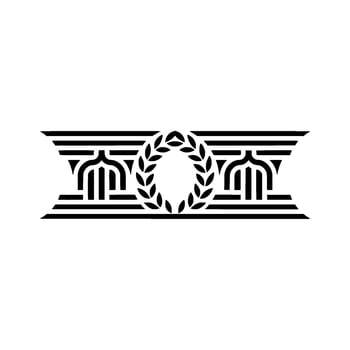 Art Deco Emblem Laurel Wreath Classical Pillars vector