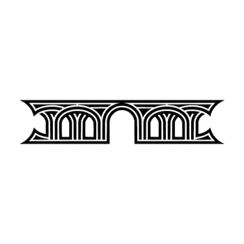 Art Deco Archway - Geometric Ornamentation, Vintage Style vector