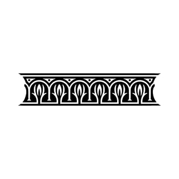 Art Deco Floral Border, Elegant Element - Geometric vector