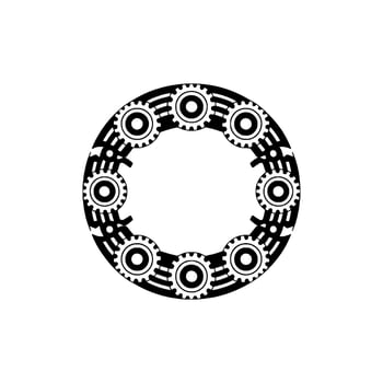 Circular Gear Motif, Industrial Abstraction, Minimalist vector