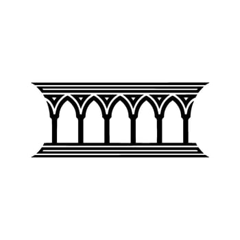 Gothic Archway, Minimalist , Architectural Emblem, Lineart vector