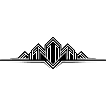 Geometric Cityscape, Art Deco Silhouette vector