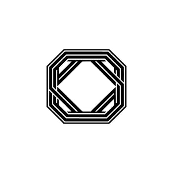Geometric Octagon, Interwoven Lines, Minimalist Emblem vector