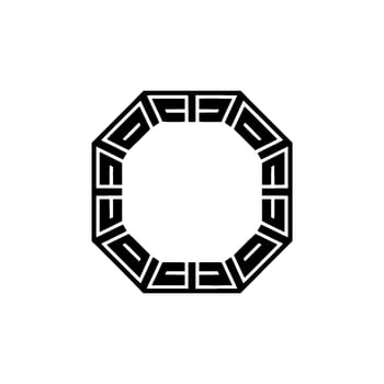 Geometric Octagon Frame, Minimalist , Circular Symmetry vector