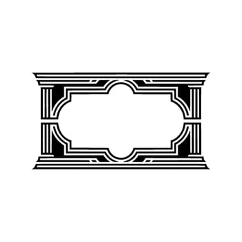 Art Deco Frame, Geometric Ornamentation, Minimalist - Linear vector