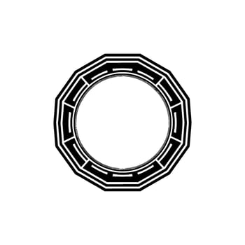 Geometric Halo Minimalist Black White Ornament vector