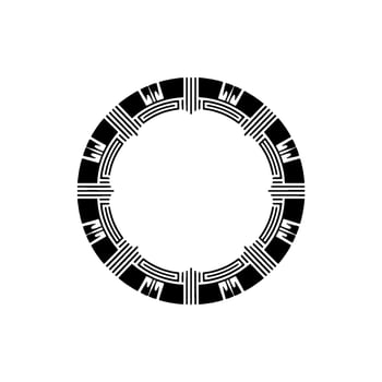 Geometric Circle Emblem, Art Deco Style, Monoline vector