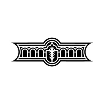 Ornate Botanical Emblem, Vintage Style vector