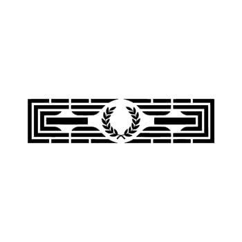 Geometric Emblem, Vintage Style, Circular Laurel Detail vector