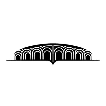 Geometric Wave, Art Deco Silhouette, Minimalist vector
