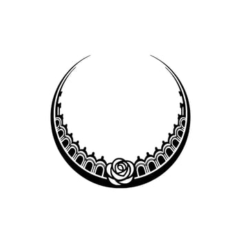 Elegant Crescent Moon with Floral Ornamentation vector