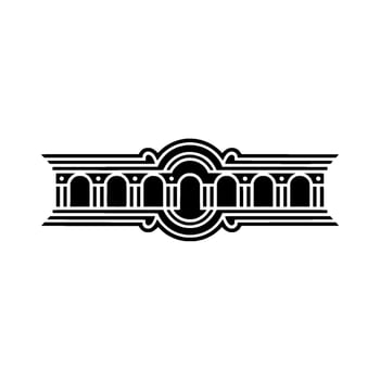 Art Deco Architectural Ornament, Minimalist vector