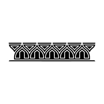 Geometric Deco Border, Stylized Art Nouveau Ornament, Linear vector