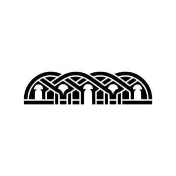 Geometric Archway, Stylized Ornament, Minimalist vector