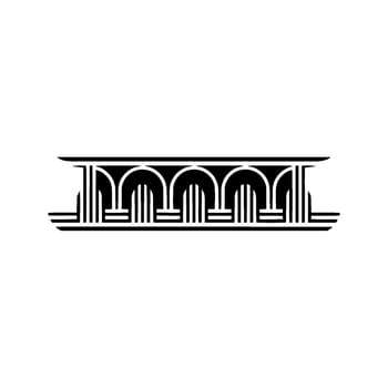 Art Deco Ornament, Geometric Border, Streamlined vector