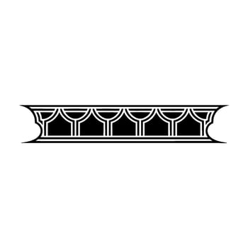 Art Deco Architectural Ornament, Geometric Border, Vintage vector