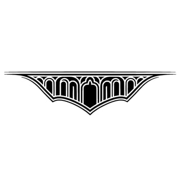 Art Deco Wave Ornament, Geometric vector