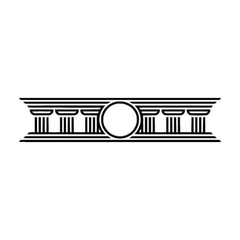 Geometric Temple Emblem, Minimalist, Lineart vector