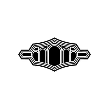 Geometric Deco Shield Emblem, Minimalist vector