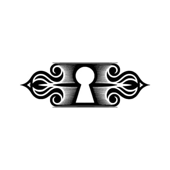Intricate Keyhole Ornament, Vintage Style vector
