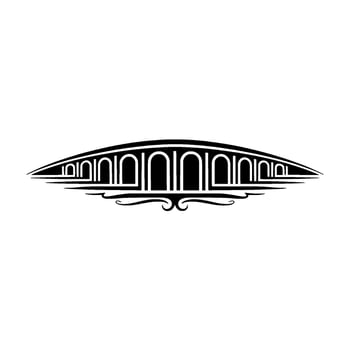 Art Deco Wave Ornament, Elegant Line Art vector