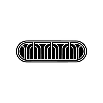Geometric Rhythm Stylized Oval with Linear Detailing vector