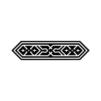 Geometric Deco Border, Stylized Black White - Vintage vector