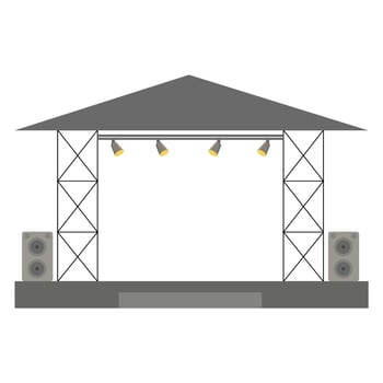Stage for a music festival event. Outdoor music festival. vector