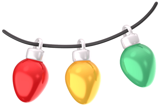 Christmas lights 3D Christmas festival illustration png