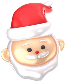 Santa Claus face 3D Christmas festival illustration png