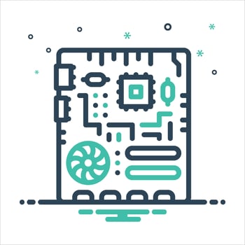 Mix icon motherboard vector