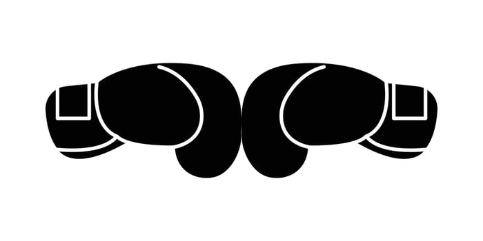 Boxing gloves icon, Champion fighter concept. Combat competition pictogram. punching gloves silhouette. vector