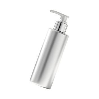 Silver pump bottle mockup for cosmetic product. png