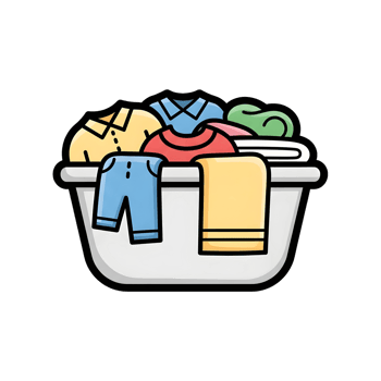 Colorful clothes in laundry basket image png